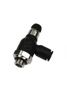 Tube to Pipe Push-to-Connect and Male BSPP Compact Right Angle Parker FCCI731-8M-6G Flow Control Regulator 8 mm and 3/8 8 mm and 3/8 Composite 