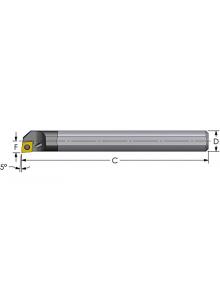 Left 0.602 Minimum Cutting Diameter 0.500 Shank Diameter Steel Shank 95/° Cutting Angle Mitsubishi Materials S-SCLCL-082 Screw Clamp Boring Bar with 0.250 IC Rhombic 80/° Insert