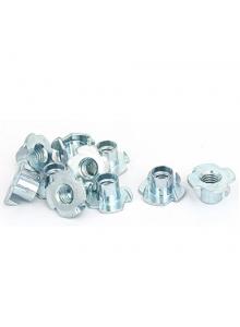 uxcell 1/4-inch Thread Dia 10mm Height 4 Prongs Fully Threaded Pronged Tee Nuts 50pcs uxcell 1/4-inch Thread Dia 10mm Height 4 Prongs Fully Threaded Pronged Tee Nuts 50pcs
