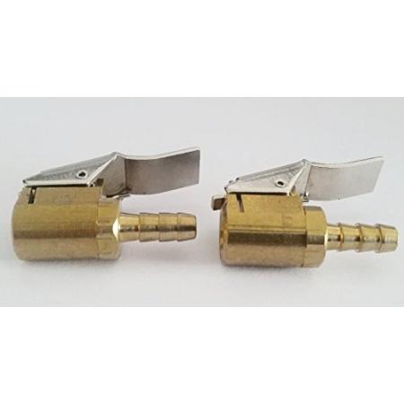Harzole AC106C 1//4 brass tire inflator lock on air chuck,mini air compressor portable tire inflator tire chuck hose end with barb connector for hose repair-2Pack