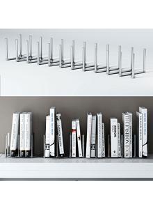 23 Adjustable Book Holder Bookend Sections Extends Stainless Steel Unique Design 