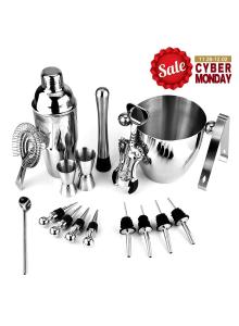 Bar Set, 17 Pieces Bartender Kit Cocktail Bar Set Stainless Steel Cocktail  Set includes 24oz Martini Cocktail Shaker, 50oz Ice Bucket, Double Size  Jiggers and other Essential Bartending Bar Tools : 