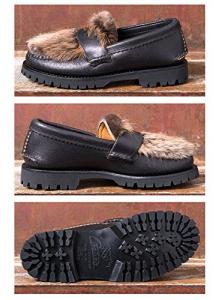 Made in USA YUKETEN유개 텐 Penny Loafer With Beaver Hair 페니 로퍼 beaver 헤어부 Wax  Black 왁스 블랙