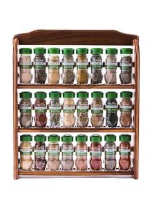 McCormick Gourmet Three Tier Wood 24 Piece Organic Spice Rack Organizer  with Spices Included, 27.6 oz